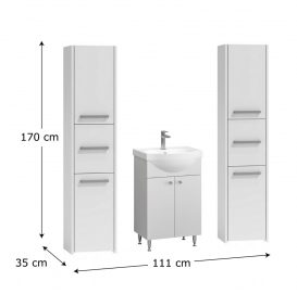 Set mobilier baie Luna S33 dulap bază Ikeany cu chiuvetă