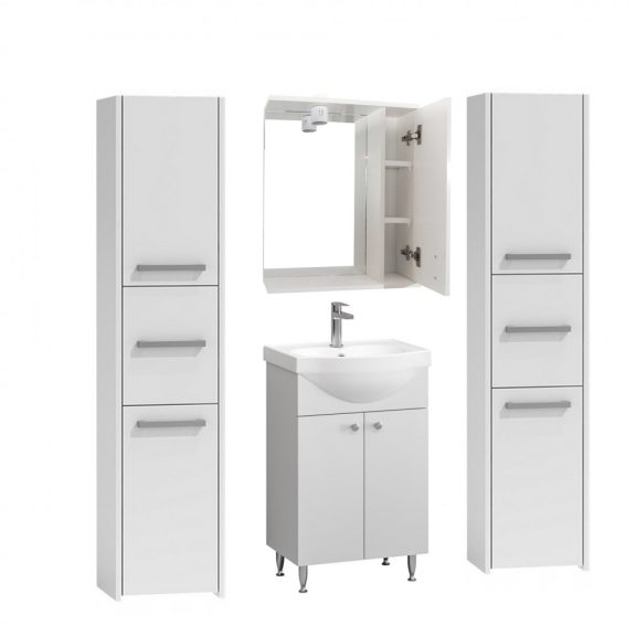 Set mobilier baie Luna S33 dulap de bază Ikeany cu chiuvetă și dulap cu oglindă Emilia