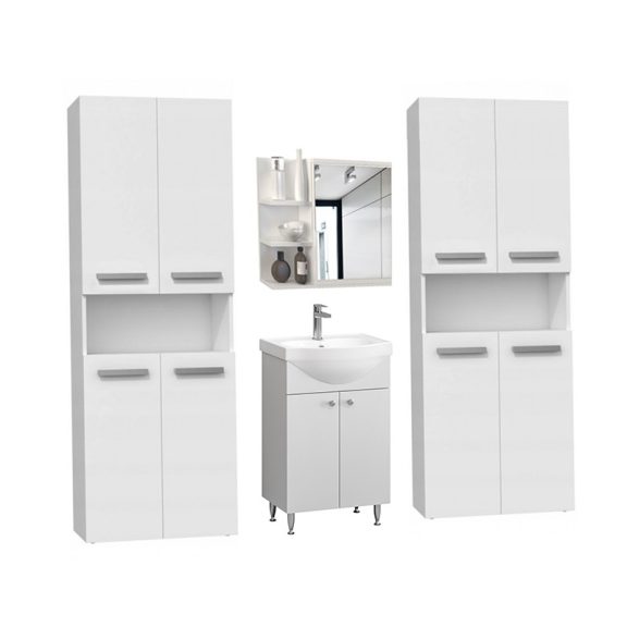 Set mobilier baie Adino Lungo cu dulap de bază Ikeany, chiuvetă, dulap cu oglindă Adino