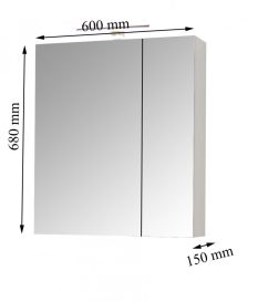 Oglio Premium60 Dulap oglindă baie 60 cm cu iluminare LED albă