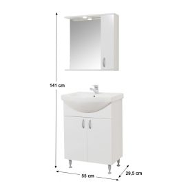 Bazena55 III NOU set mobilier baie cu chiuveta, polita oglinda Oglio50