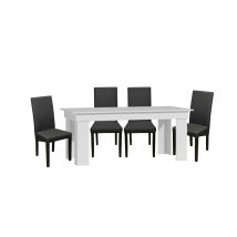 Montilla II NOU Set de sufragerie cu 4 scaune alb-Wenge