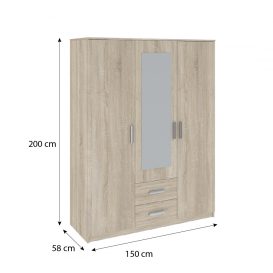 Dulap Verdana 150cm 3D2S Stejar Sonoma
