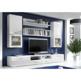 Franco Set mobila sufragerie alb - alb pin înalt