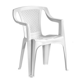 Set de mobilier de grădină Santorini pentru 4 persoane, cu masă albă, 4 scaune Palermo albe