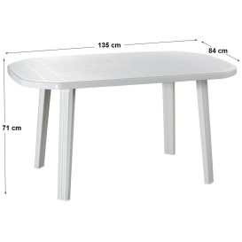 Set de mobilier de grădină Santorini pentru 4 persoane, cu o masă albă, 4 scaune albe Rhodes