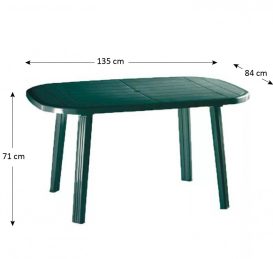 Set de mobilier de grădină Santorini pentru 4 persoane, cu masă verde, 4 scaune Palermo verde