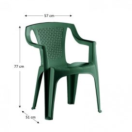 Set de mobilier de grădină Santorini pentru 6 persoane, cu masă verde, 6 scaune Palermo verde