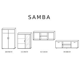 Set mobila living Samba cu comoda prune/crem
