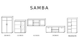 Set mobila de sufragerie Samba Sanremo-Krém cu dulap cu o usa si doua usi