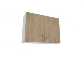   Dulap de bucătărie superioară Benita 2 uși Lemn natural-alb 80x30x60 cm