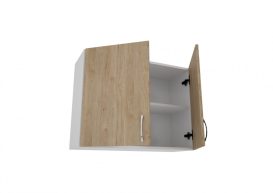 Dulap de bucătărie superioară Benita 2 uși Lemn natural-alb 80x30x60 cm