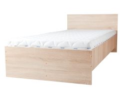 Pietro II NOU Cadru pat simplu 90x200, cu rama pat Saltea Adormo Smart 15 cm, 1 noptiera - Sonoma