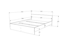 Pietro II NOU Cadru pat dublu 160x200, cu rama pat, cu saltea Adormo Smart II Noua 15 cm alb