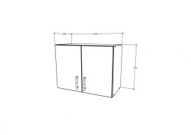 Dulap de bucătărie superioară cu 2 uși Benita Bronz Stejar-alb 60x30x45 cm