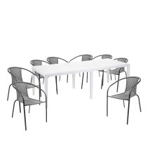   Set de mobilier de grădină XXL pentru 8 persoane cu scaune Herkules Antracit - alb