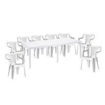   Set de mobilier de grădină XXL pentru 8 persoane cu scaune Palermo - alb