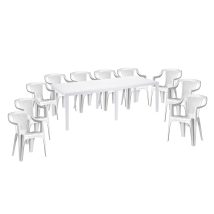   Set de mobilier de grădină XXL pentru 10 persoane cu scaune Palermo - alb