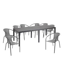   Set de mobilier de grădină XXL pentru 8 persoane cu scaune Herkules Antracit - Maro