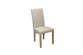 Set de sufragerie Maasix WTG High Gloss White pentru 8 persoane cu scaune Bej Vanda