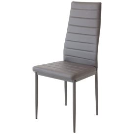 Set de sufragerie Maasix WTG High Gloss White pentru 8 persoane cu scaune Grey Coleta