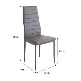 Set de sufragerie cu 8 locuri Maasix WTS High Gloss White-Grey X cu scaune Grey Coleta