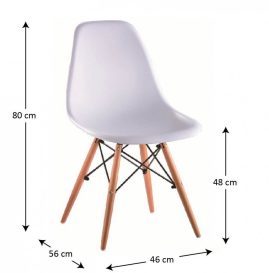 Maasix SWTG High Gloss White - Set de sufragerie din beton pentru 8 persoane cu scaune Didier albe