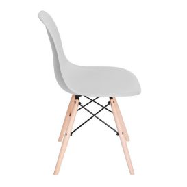 Maasix SWTG High Gloss White - Set de sufragerie din beton pentru 8 persoane cu scaune Didier gri