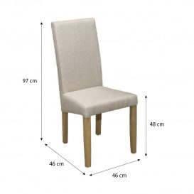 Set de sufragerie Maasix WGS gri-alb lucios Z pentru 6 persoane cu scaune bej Vanda