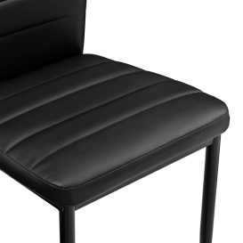 Set de sufragerie Maasix WGBS alb-negru lucios pentru 4 persoane cu scaune Coleta negru
