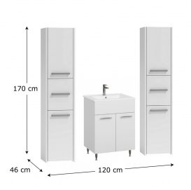 Set mobilier de baie Luna S33 cu dulap de bază Amelia și chiuvetă