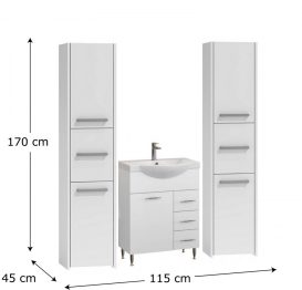 Set mobilier baie Luna S33 dulap de bază Montano cu chiuvetă