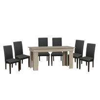 Set de sufragerie Vantilla cu 6 scaune Sonoma-Wenge