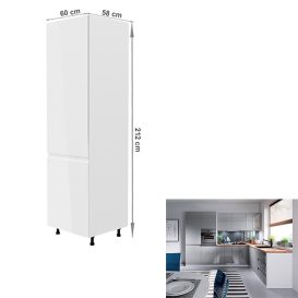 Dulap frigider, alb/gri foarte lucios, stanga, AURORA D60R