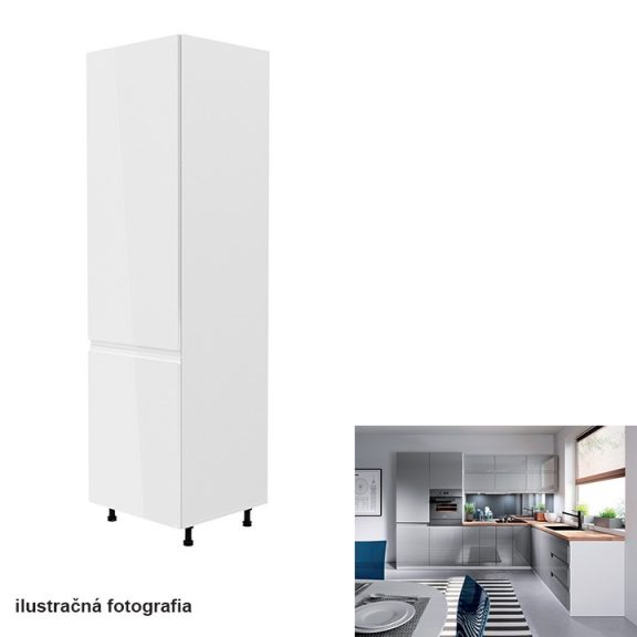 Dulap pentru frigider incorporabil Aurora D60ZL, alb, gri