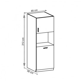 Dulap frigider, alb/Sosna North, universal, ROYAL D60P