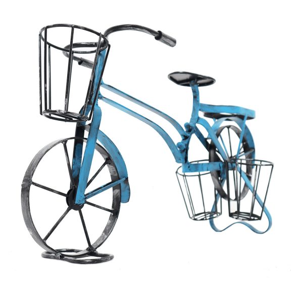 Ghiveci RETRO în formă de bicicletă, negru/albastru, ALBO