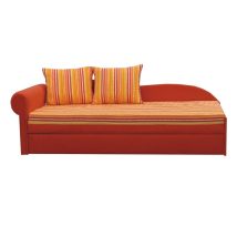   Canapea cu functie de pat, model portocaliu/ dungi, design partea stanga, AGA D