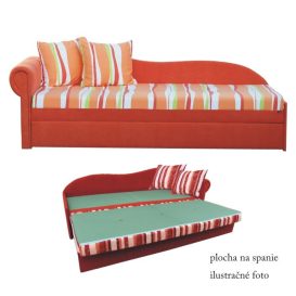 Canapea cu functie de pat, model portocaliu/ dungi, design partea stanga, AGA D