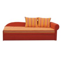   Canapea cu functie de pat, design portocaliu/ dungi, varianta dreapta, AGA D
