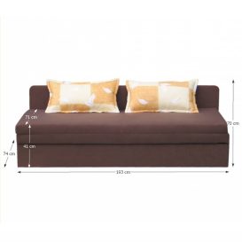 Canapea cu functie de pat si suport lenjerie de pat, stofa maro, SARA